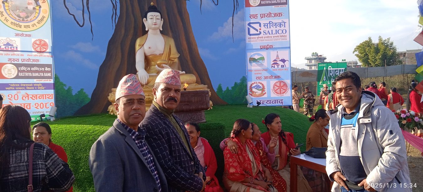 लेखनाथ महोत्सवमा आर्कषणको केन्द्र बन्दै बुद्धको प्रतिमा