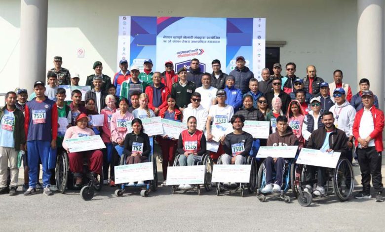 १९ औं सस्करणको पोखरा अन्तर्राष्ट्रिय म्याराथन: ह्विल चियर र दृष्टिबिहिन दौड सम्पन्न