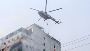 आगलागीपछि सेन्ट्रल प्लाजामा अड्किएका ११ जनाको उद्धार
