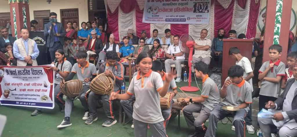 स्याङ्जामा बालदिवसमा बालबालिकाहरुबीच पञ्चेबाजा प्रतियोगिता