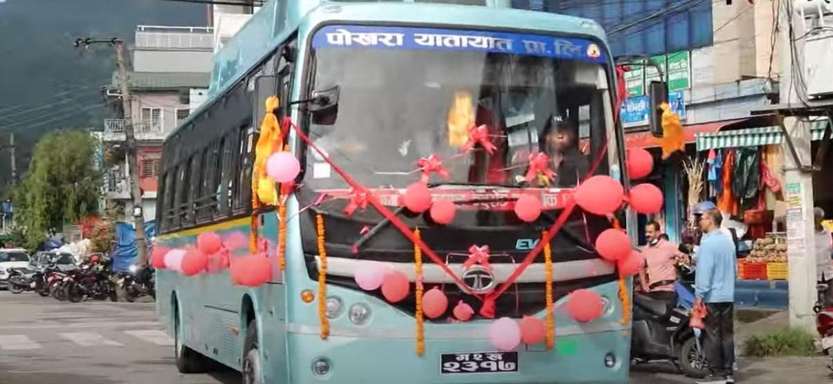 पर्यटकीय सहर पोखरामा विद्युतीय बस सञ्चालनमा