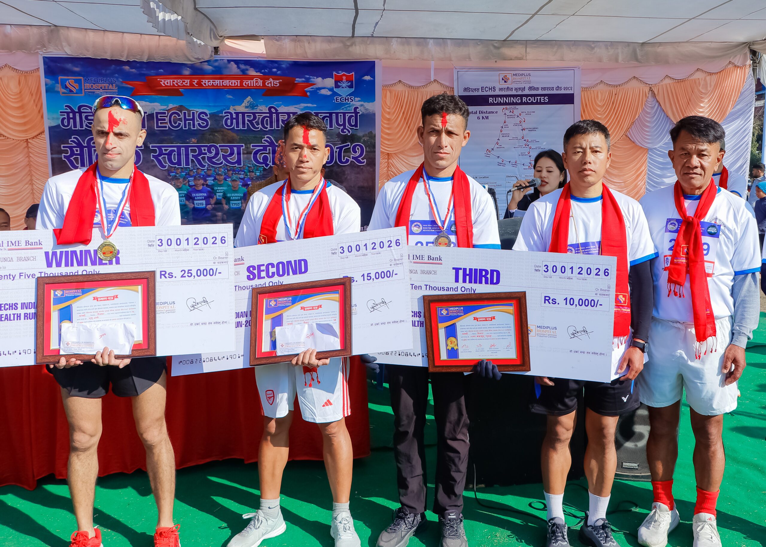 भारतिय भूतपूर्व सैनिक दौडको उपाधि राजु शर्मालाई